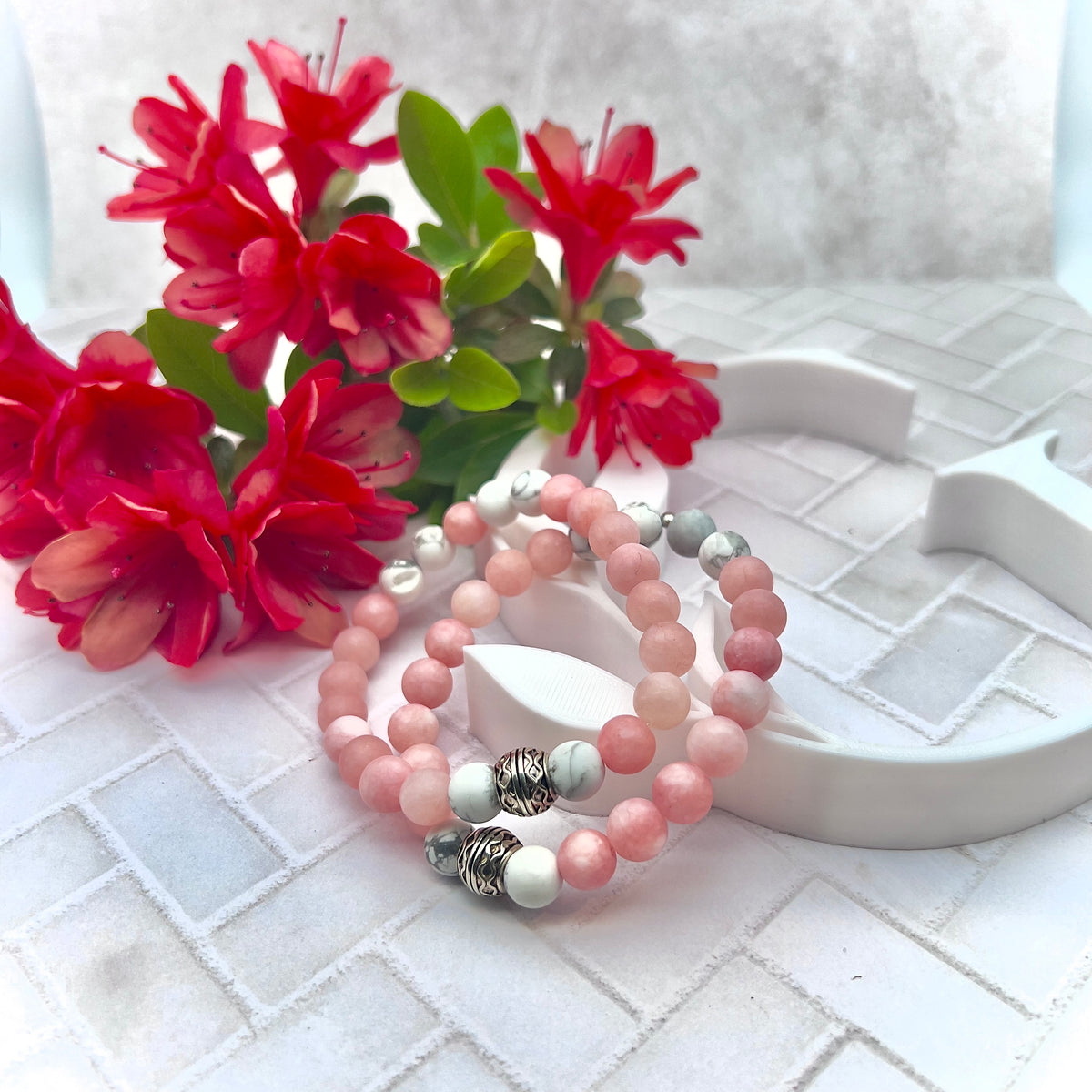 Pink Jade Stone Bracelet - Limited Edition